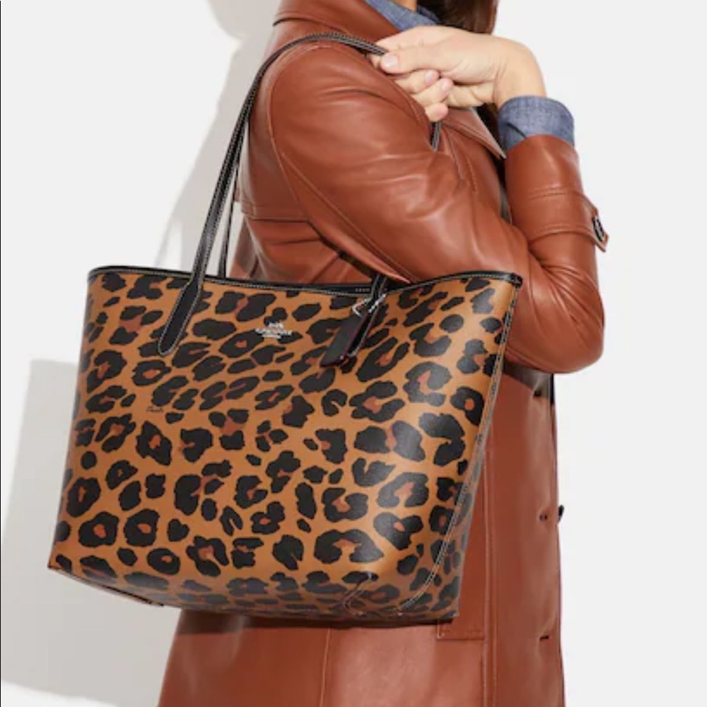 Coach city tote leopard print NWT - Picture 4 of 12